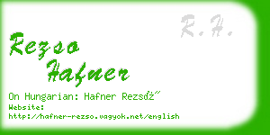 rezso hafner business card